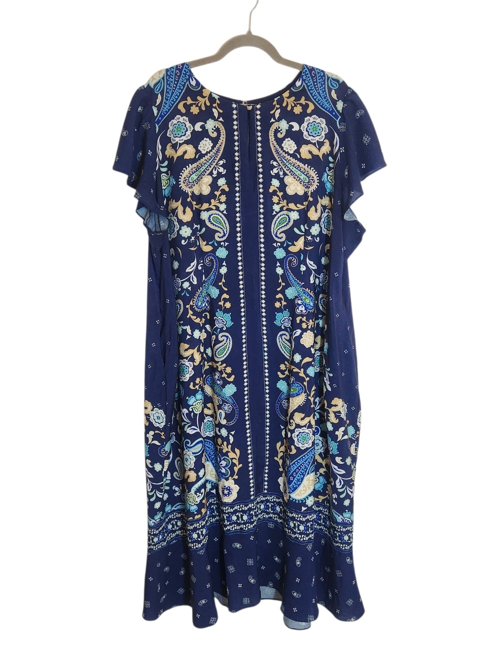 Lane Bryant Blue Paisley Floral Print Maxi Dress Size 22